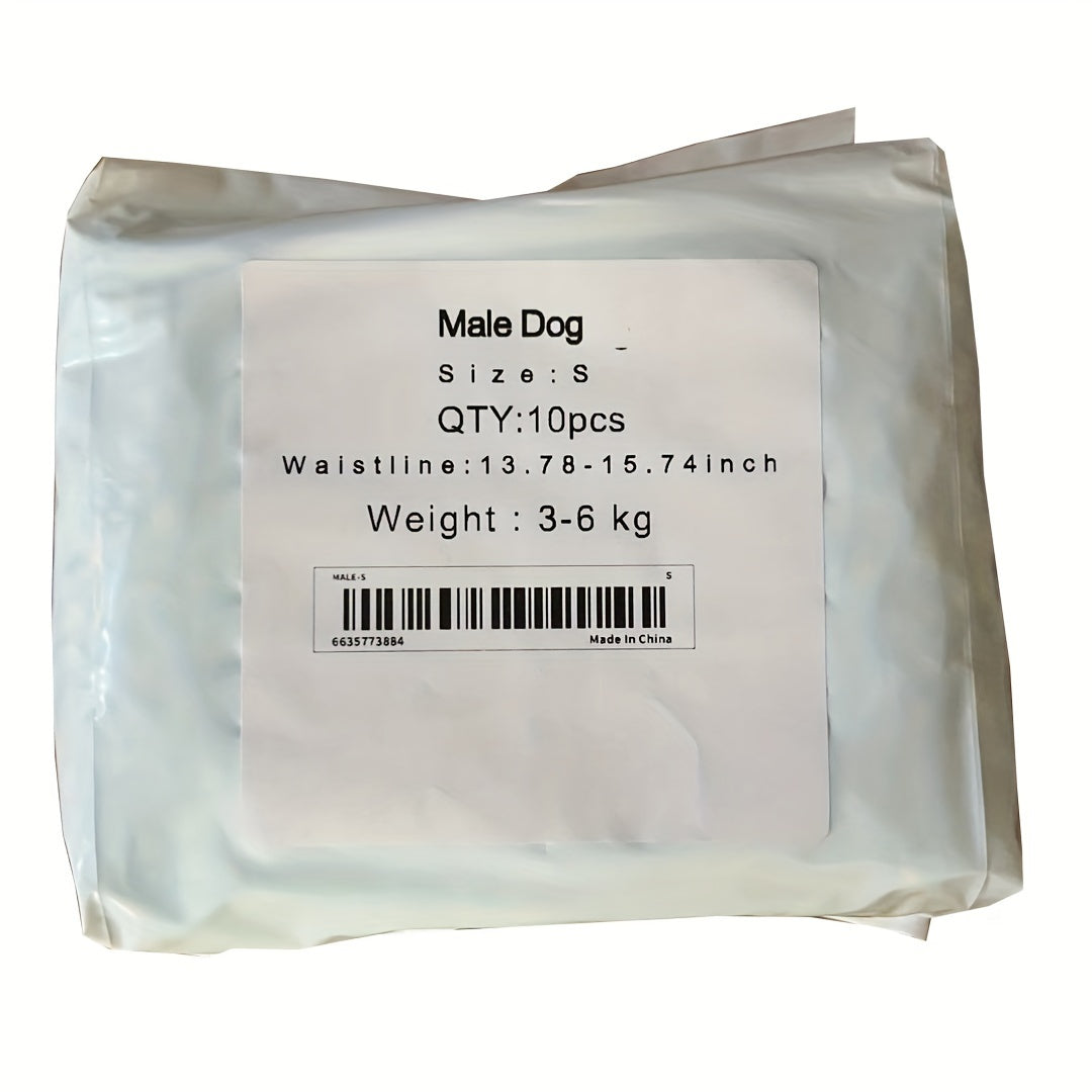 10 Pack Male Pet Diapers Dog Wraps Disposable No Tail
