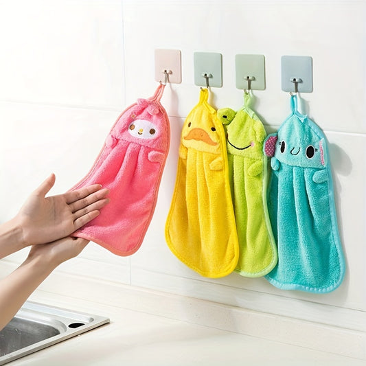 Fast Drying Coral Fleece Hanging Towel for Bathroom and Kitchen