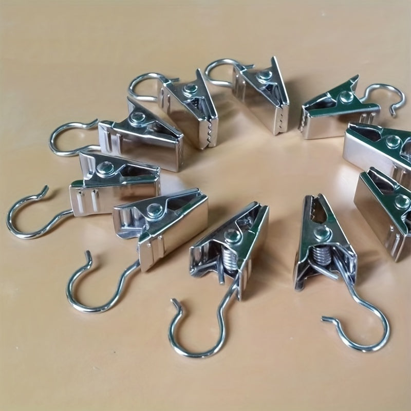 20pcs Metal Curtain Clips Household Decorative Hooks Curtain Buckles