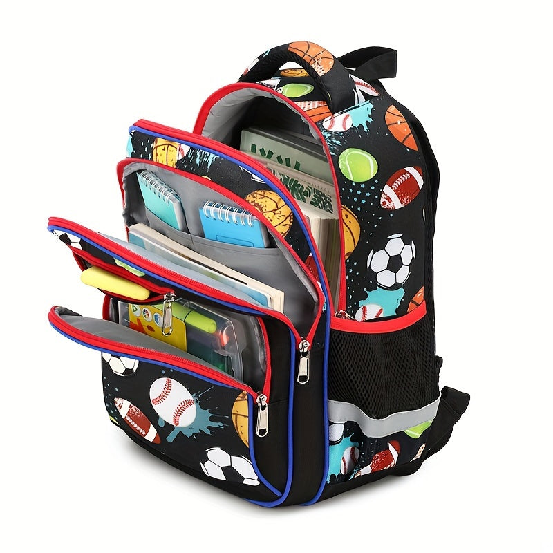 Casual Oxford Sports Theme Student Backpack for Boys