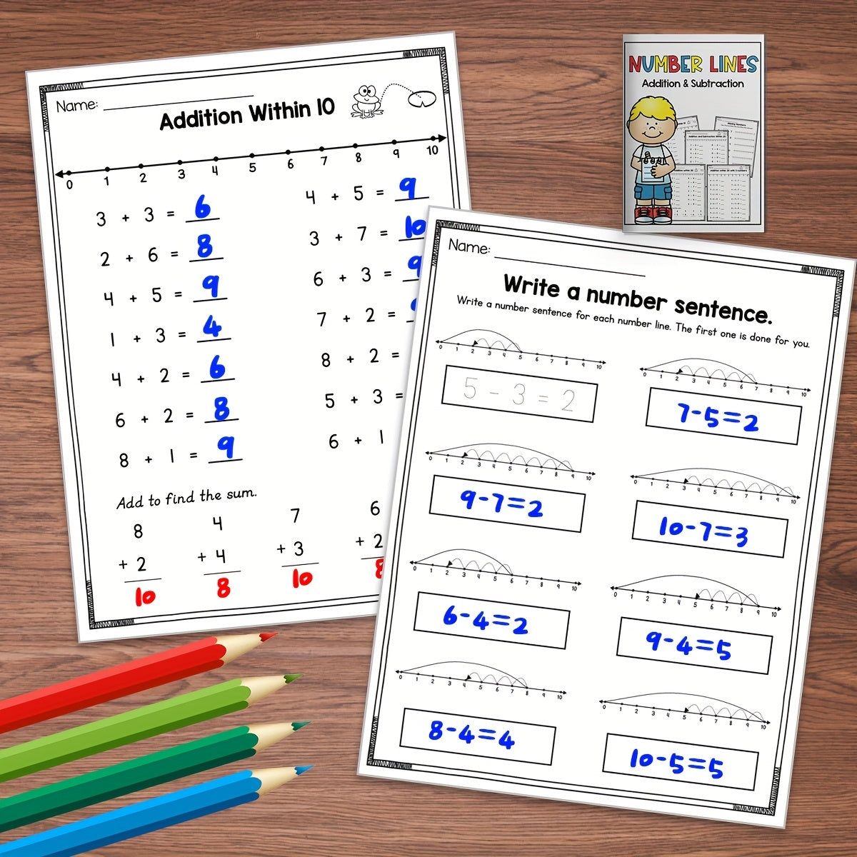Number Line Addition & Subtraction for Homeschooling & Classrooms