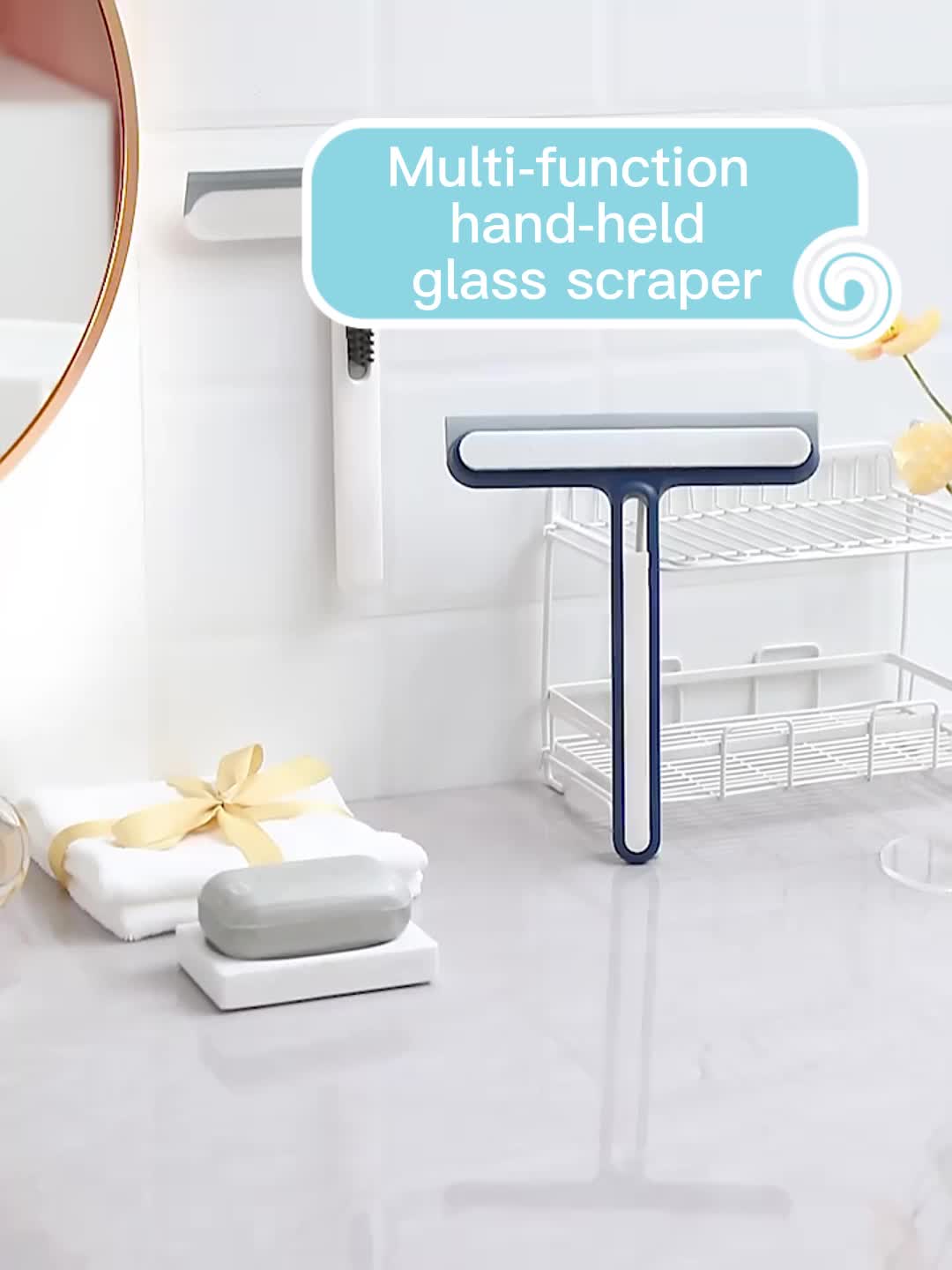 4-in-1 Glass Cleaning Brush Double Sided Wiper Window Screen Crevice Sponge
