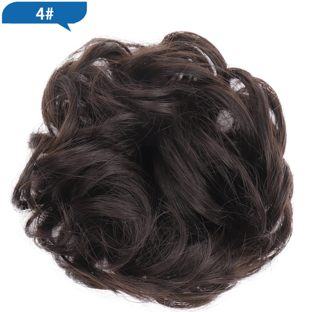Curly Synthetic Bun Hair Extensions Elastic Donut Ponytail