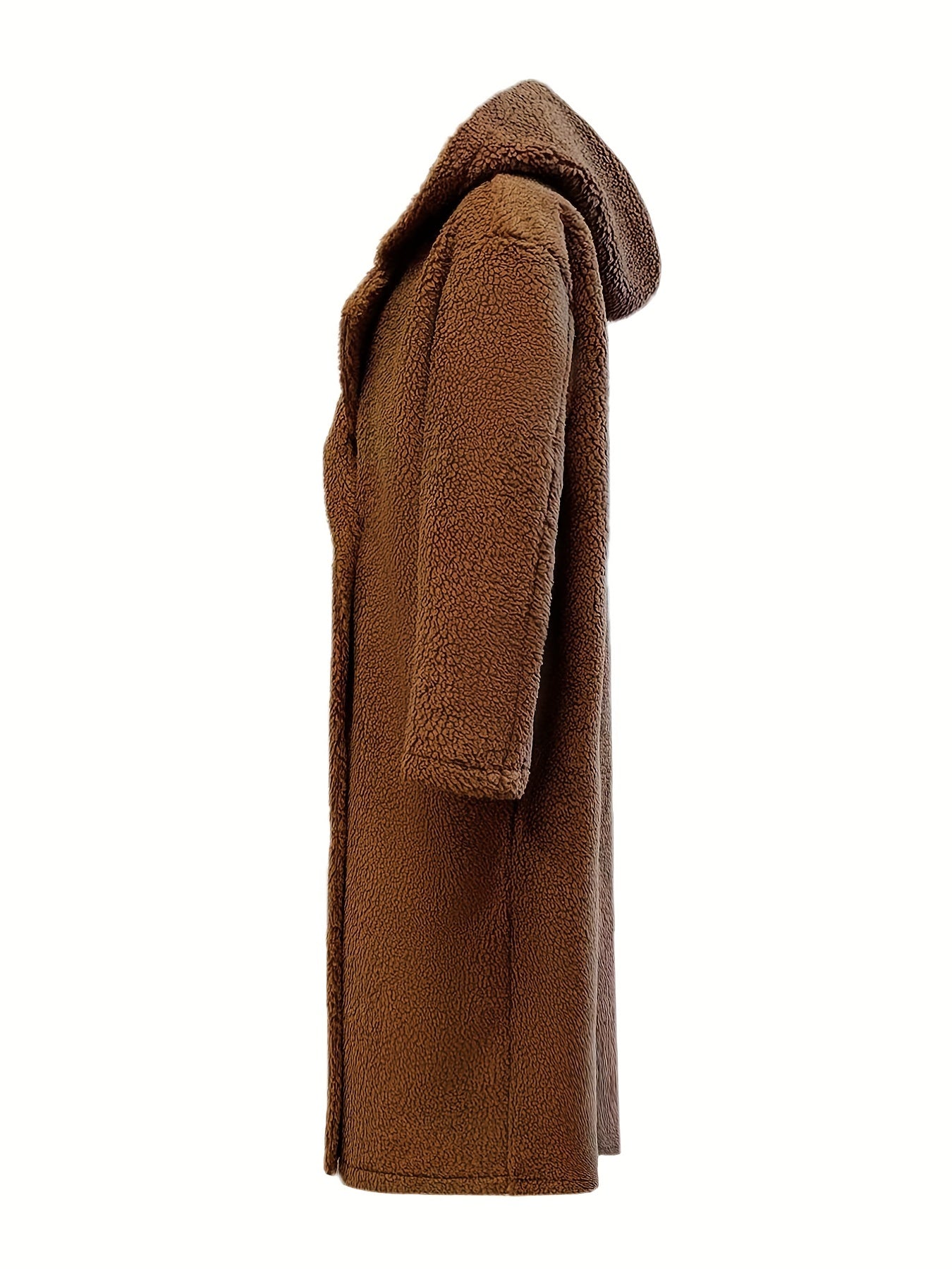 Double Breasted Hooded Teddy Coat Casual Outerwear