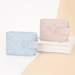 Quilted Flap Lipstick Bag Argyle Pattern with Mirror
