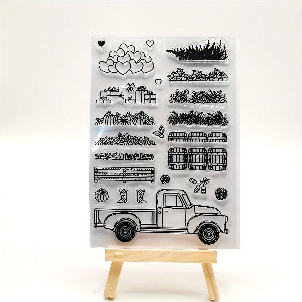 Christmas Truck Creative Painting Tools Silicone Transparent Stamp