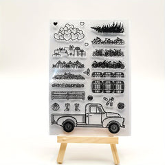 Christmas Truck Creative Painting Tools Silicone Transparent Stamp