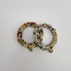 2pcs Crystal Hair Ropes Beaded Hair Rings For Girls