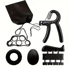 Adjustable Hand Grip Strengthener Kit Finger Exerciser Set