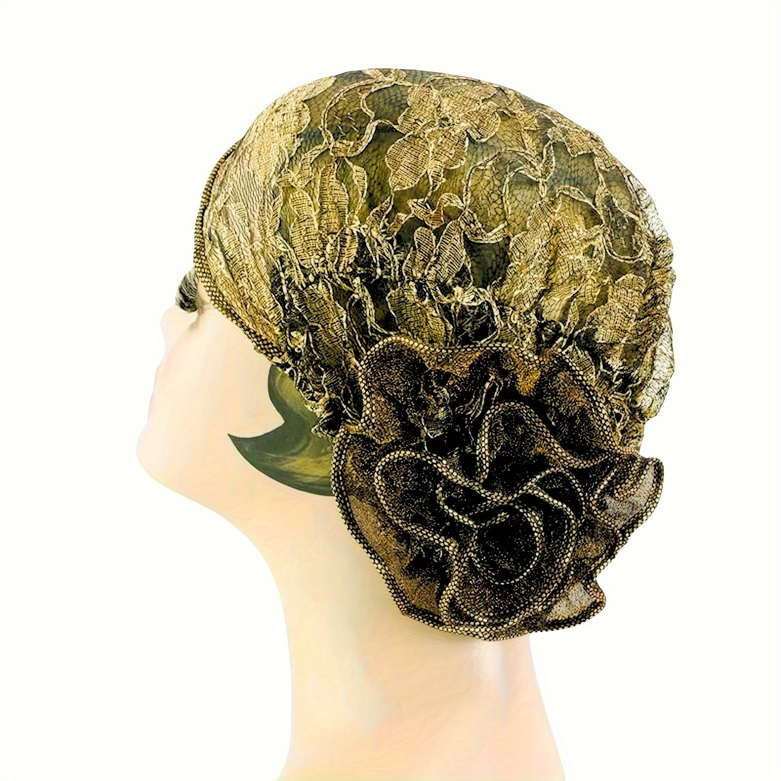 Vintage Floral Lace Turban Hat for Women's Elastic Head Wrap & Chemo Beanies