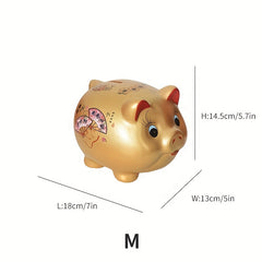 Ceramic Golden Pig Piggy Bank Large Coin Banknotes Home Living Room Ornaments