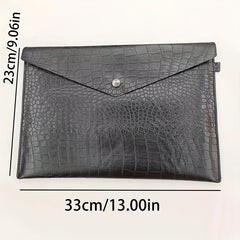 A4 PU Document Bag - Black