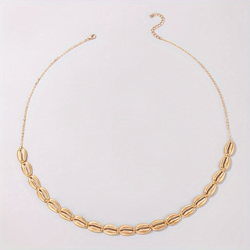 Golden Shell Inlaid Waist Chain Metal Women Boho Belly Chain