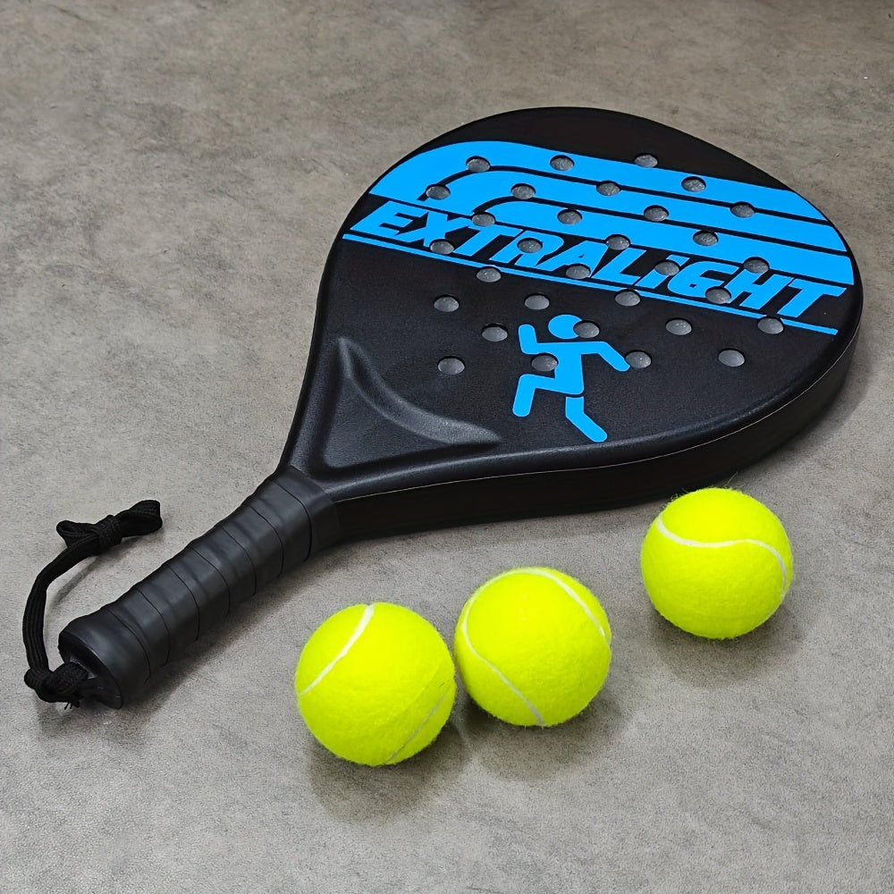 Lightweight Padel Racket With 3 Balls & Mesh Storage Bag