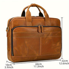 Men's Leather Briefcase Laptop Business Cowhide Bag Work Tote Bag