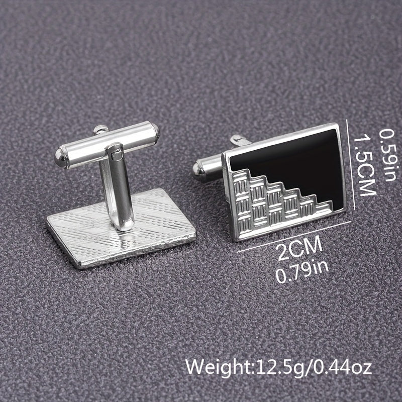2pcs Rectangular Cufflinks for Men and Women