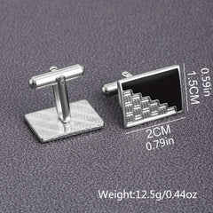2pcs Rectangular Cufflinks for Men and Women