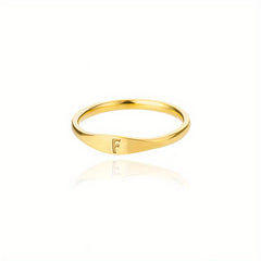 Golden & Platinum Stainless Steel Men's 26 Letters Carved Ring