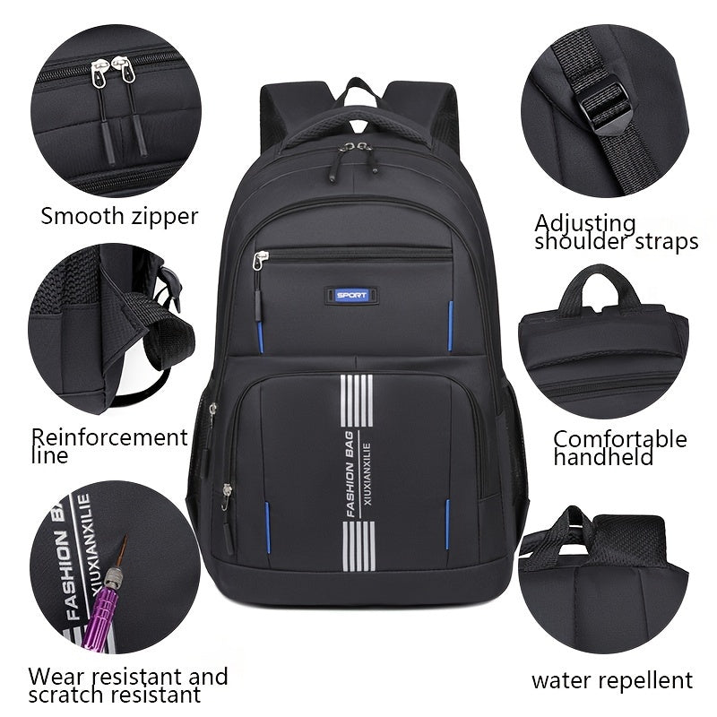 Large Capacity Travel Backpack for Men High School & College Waterproof Laptop C