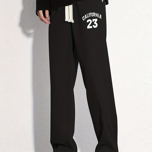 California 58 Cotton Sweatpants Men's Casual Solid Loose Fit Drawstring Pants