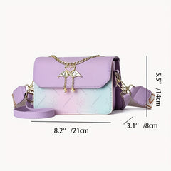 Flower Embossed Gradient Shoulder Bag