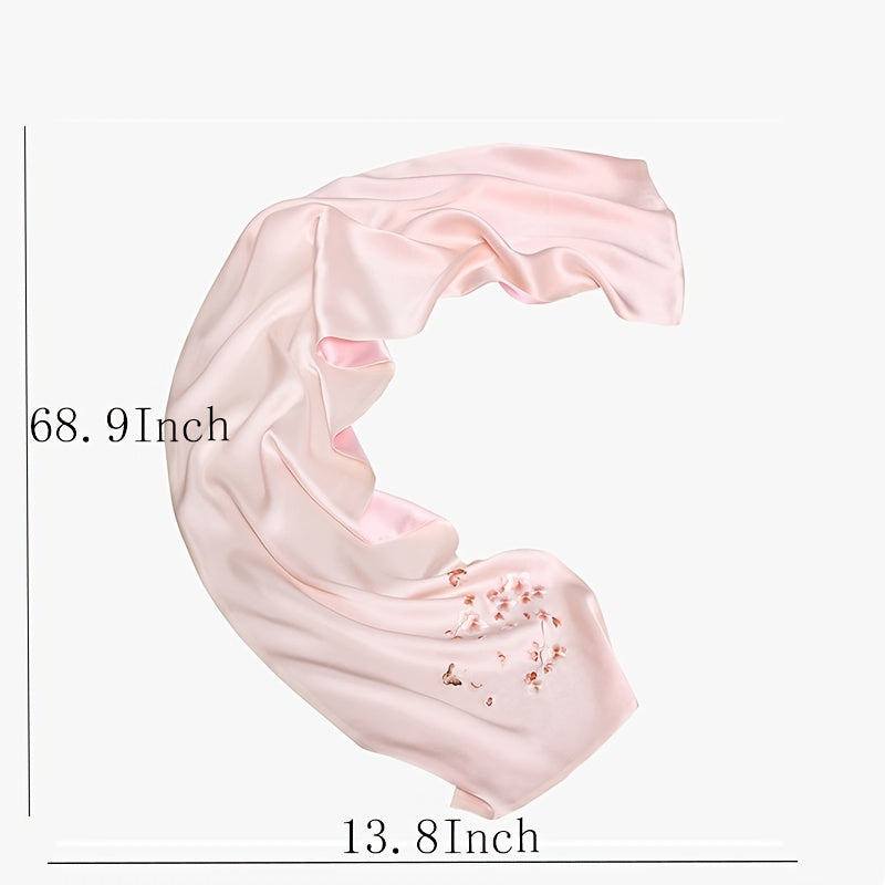 Rose Embroidery Silk Scarf - Women's Shawl