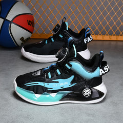 Boys' Basketball Shoes Rotating Buckle Non Slip Sneakers