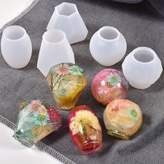 5pcs Geometric Spherical Wine Bottle Stopper Resin Mold