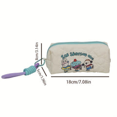 Cartoon Student Pencil Case Portable Puppy Printed Cosmetic Bag