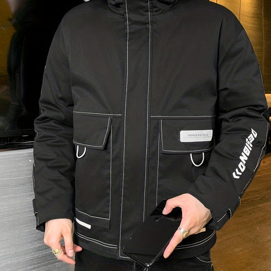 Men's Cotton Padded Coat Thermal Hooded Jacket