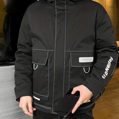 Men's Cotton Padded Coat Thermal Hooded Jacket