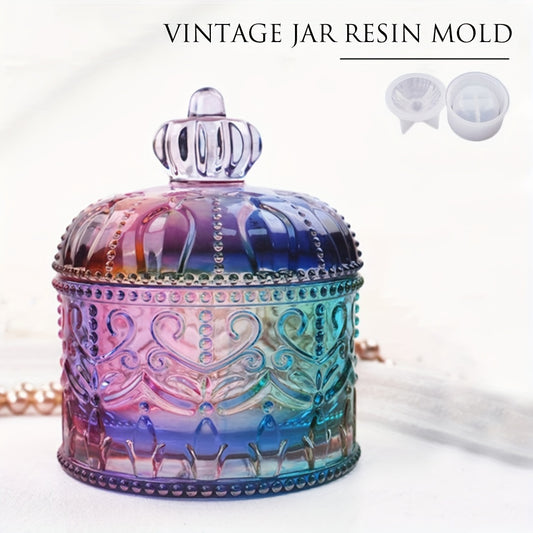 Vintage Jar Resin Mold With Lid for Epoxy Casting DIY Crafts Kits