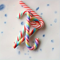 8pcs Christmas Candy Canes Rainbow Candy Decoration Supplies