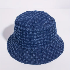 Ripped Denim Bucket Hat Unisex Fisherman Cap Women Men