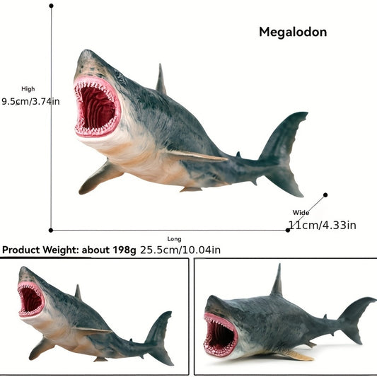 Realistic Shark Model Bite Resistant PVC Collectible Toy w/ Detailed Markings