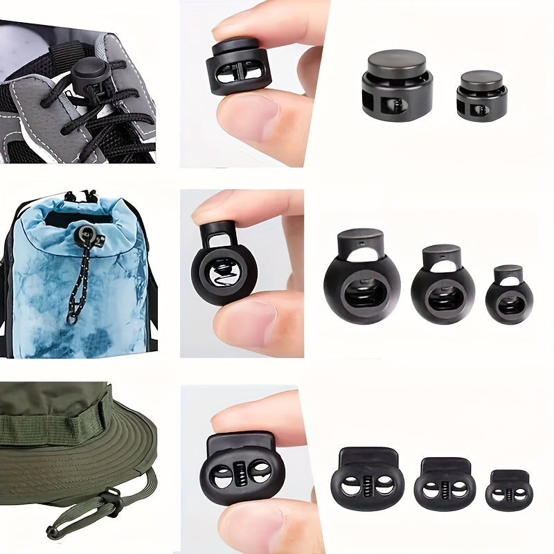 10Pcs Plastic Cord Locks Double Hole Elastic Cord Adjuster