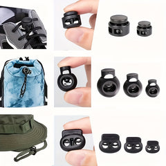 10Pcs Plastic Cord Locks Double Hole Elastic Cord Adjuster