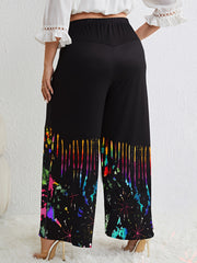  Tie Dye Floral Print Wide Leg Pants