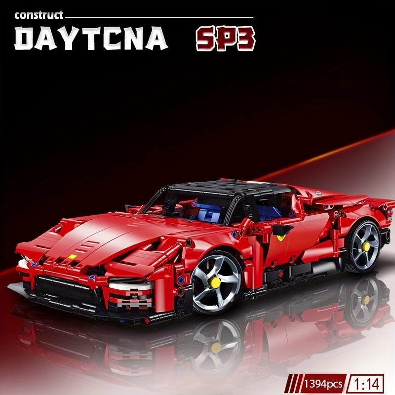 1:14 Scale Red Supercar Building Blocks Model Kit