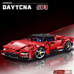 1:14 Scale Red Supercar Building Blocks Model Kit