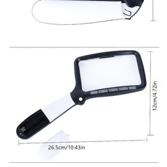 Handheld Square Foldable 5 LED Lights Optical Magnifying Glass