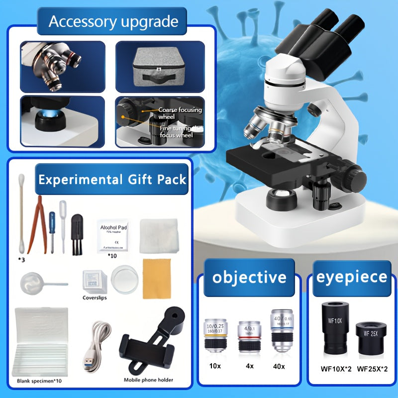 Biological Dual Binocular Microscope 40X 1000X Magnification