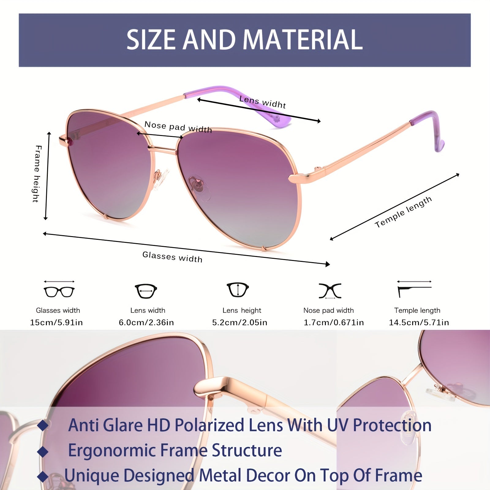 VIVIENFANG Oversized Polarized Aviator Sunglasses