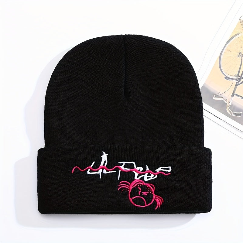 Cartoon Embroidery Knitted Hat Warm Pullover Hip Hop Cold H