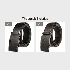 First Layer Cowhide Men's Belts with Automatic Buckle Joker Business Youth Belts
