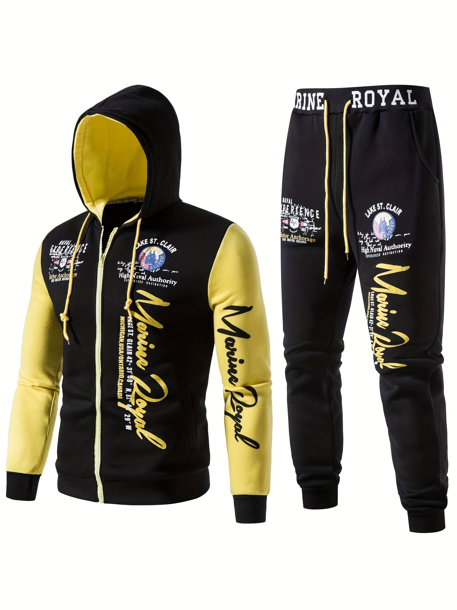 Men's Hiphop Letter Print Tracksuit Set