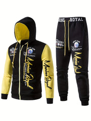 Men's Hiphop Letter Print Tracksuit Set
