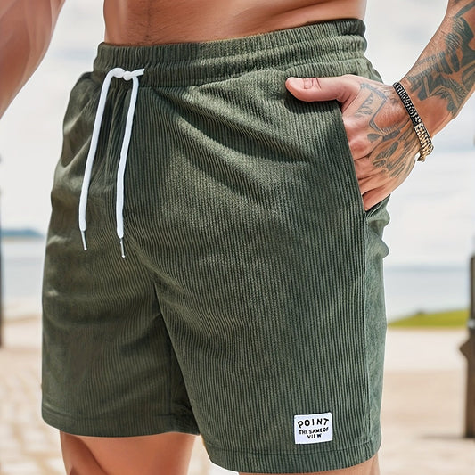Men's Drawstring Corduroy Shorts for Summer