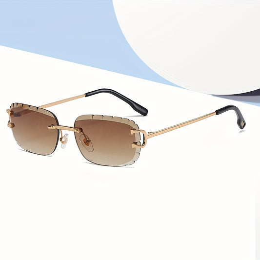 Rimless Oval Men's Sunglasses UV Protection For Travelling