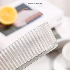 Small Fresh Striped Glass Fruit Bowl Snack Plate Marine Storage Bowl